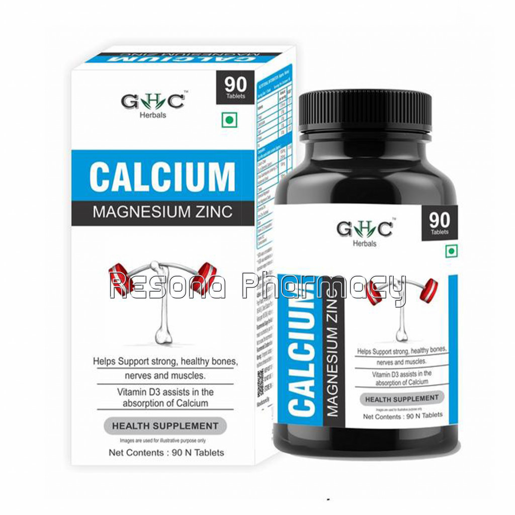 Ghc Herbals Calcium, Magnesium, Zinc With Hadjod And Vitamins | 90 Tablets