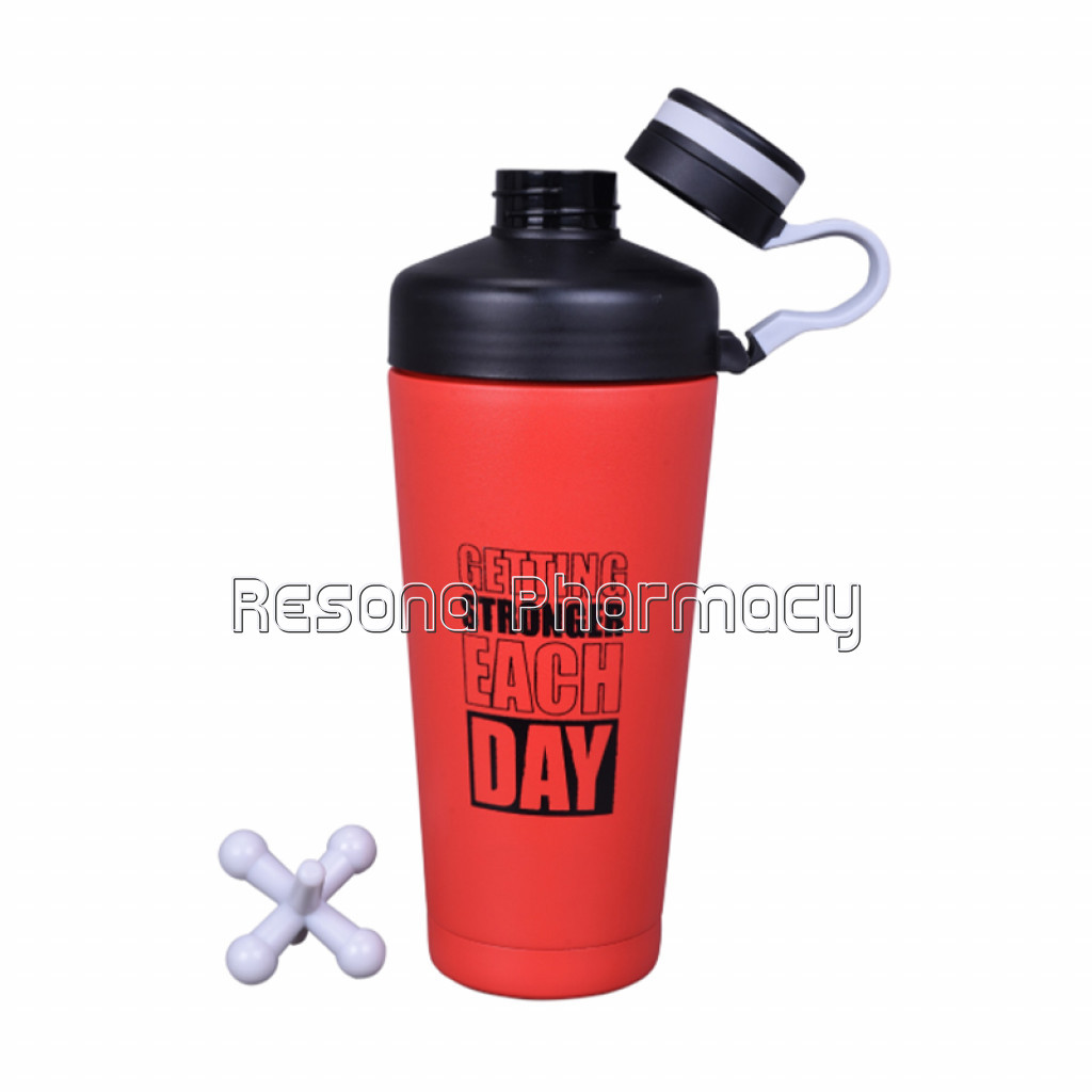 Ghc Steel Shaker Bottle 1000Ml With Twiston Cap Red