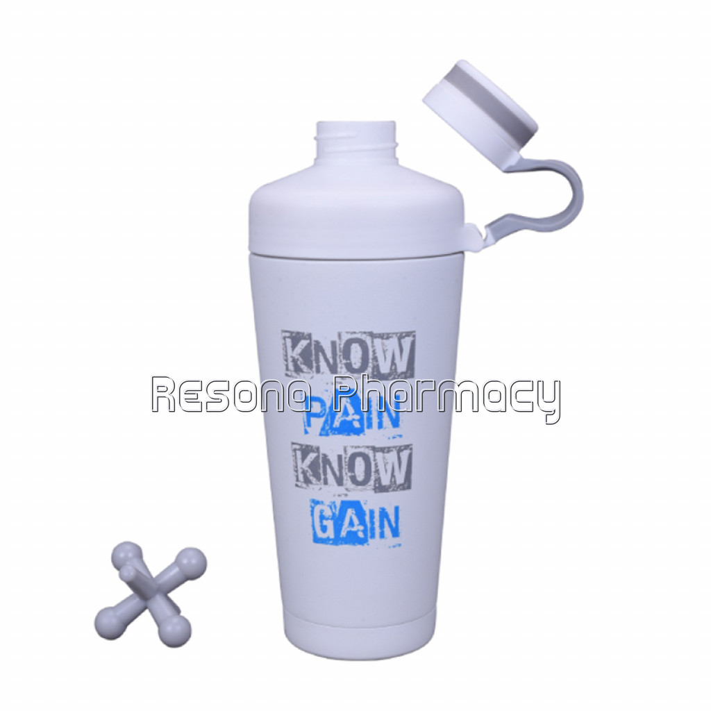 Ghc Steel Shaker Bottle 1000Ml With Twiston Cap White