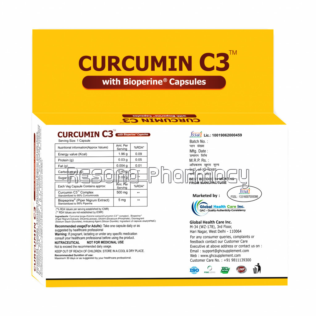 Curcumin C3 Complex (500Mg With Bioperine) 30