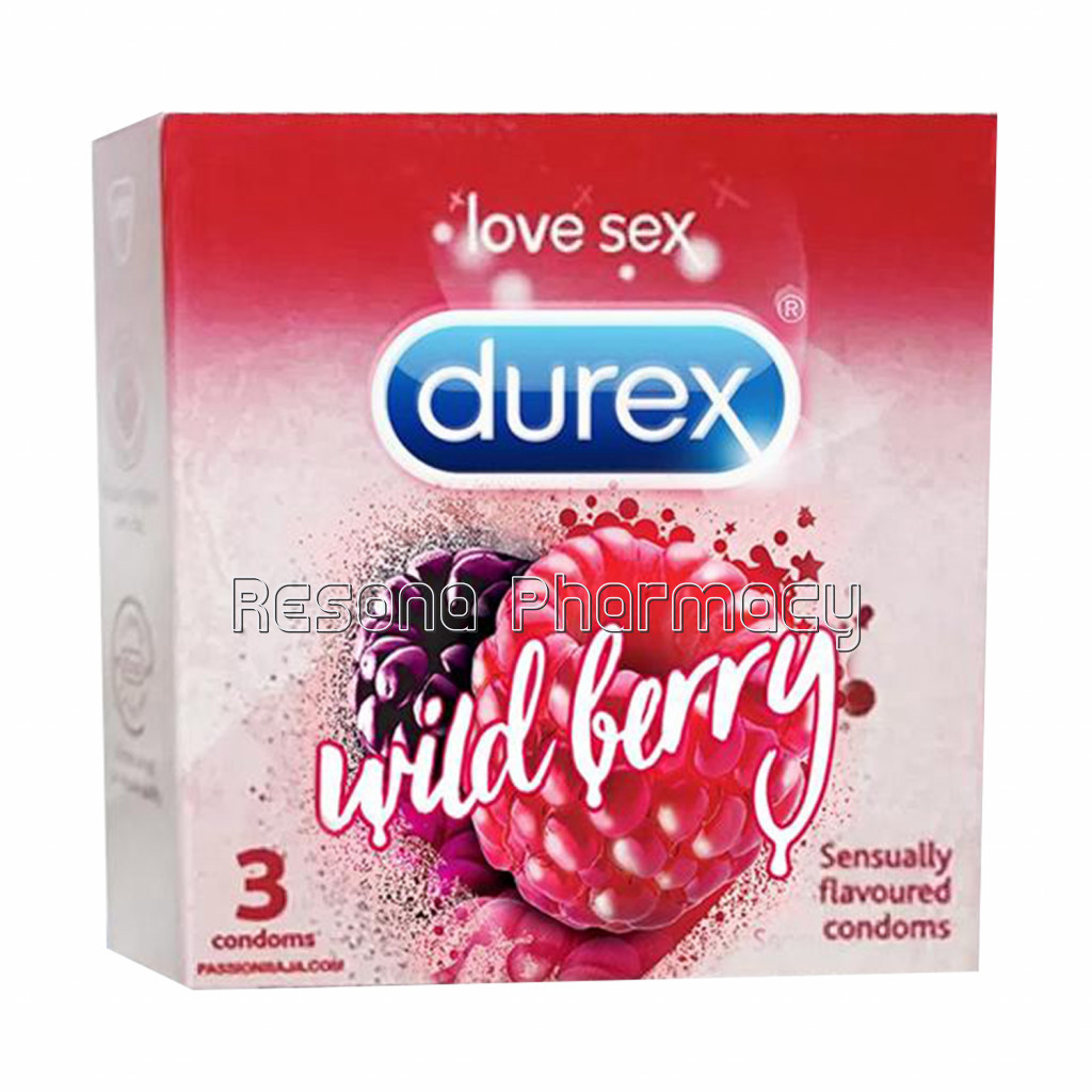 Durex Wildberry Flavoured Condoms   3 Condoms