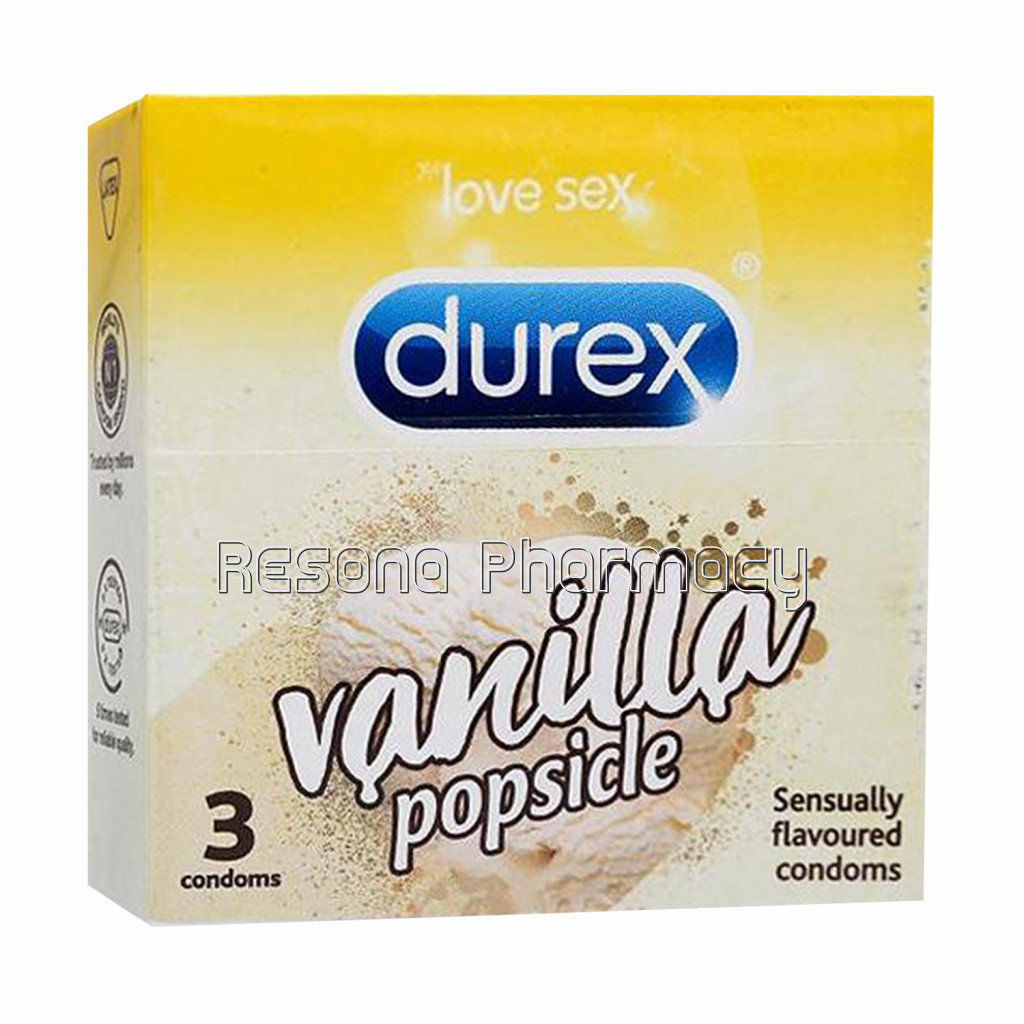 Durex Vanilla Popsicle Flavoured   3 Condoms