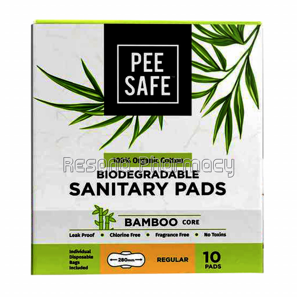 Ultra Thin 100% Organic Cotton Biodegradable Sanitary Pads   Regular (Pack Of 10)