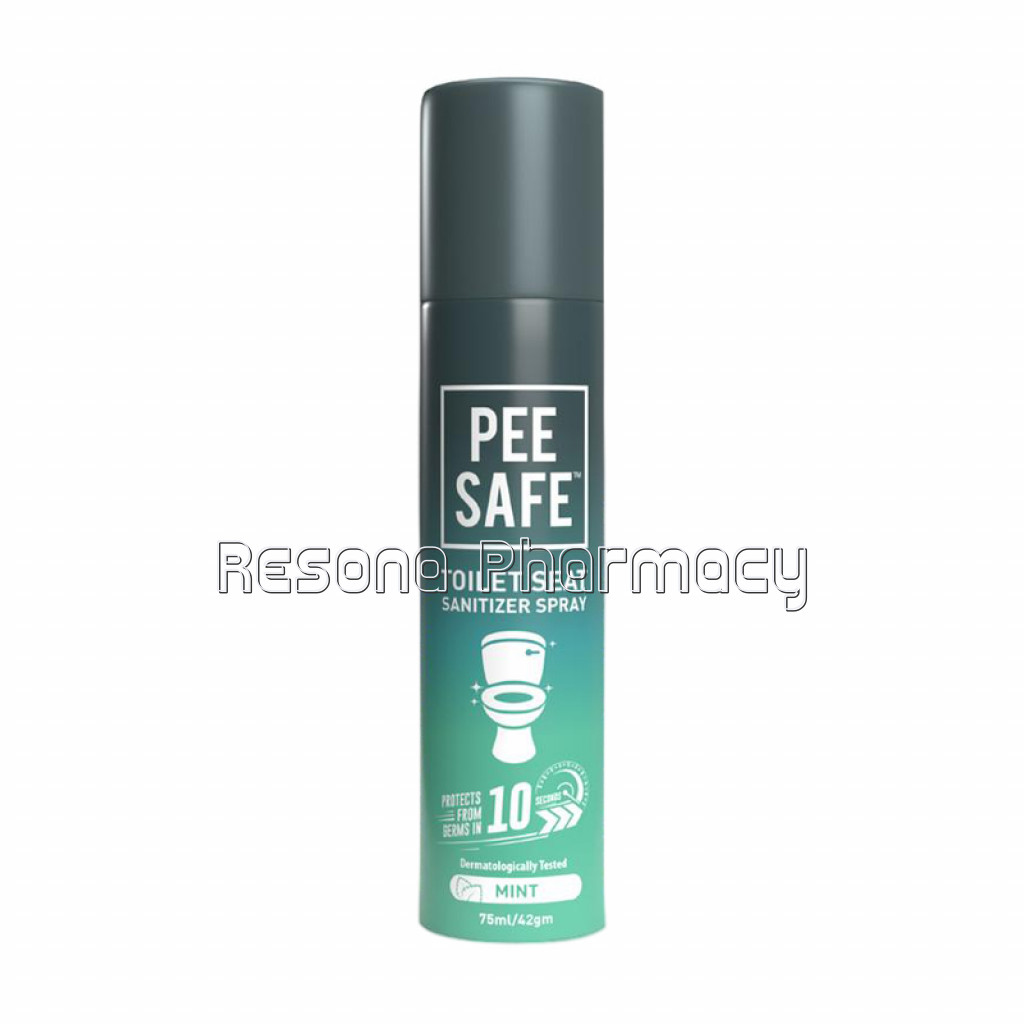 Pee Safe Toilet Seat Sanitizer Spray (Mint)   75 Ml