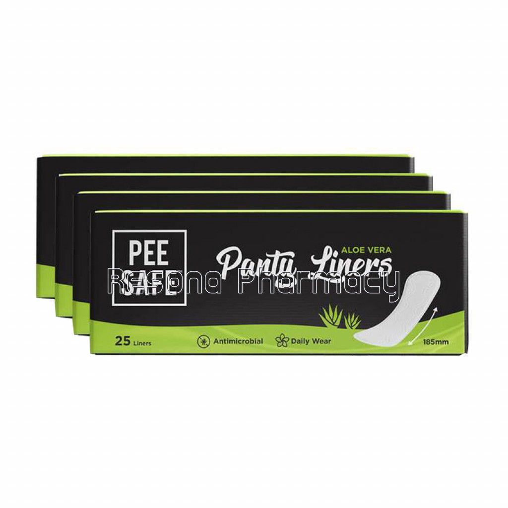 Aloe Vera Panty Liners (Pack Of 4, 100 Liners) By Pee Safe