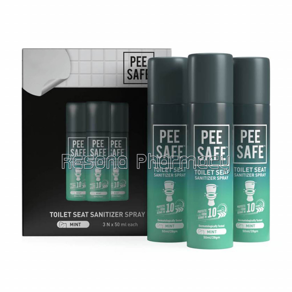 Pee Safe Toilet Seat Sanitizer Spray (Mint)   50 Ml   Pack Of 3