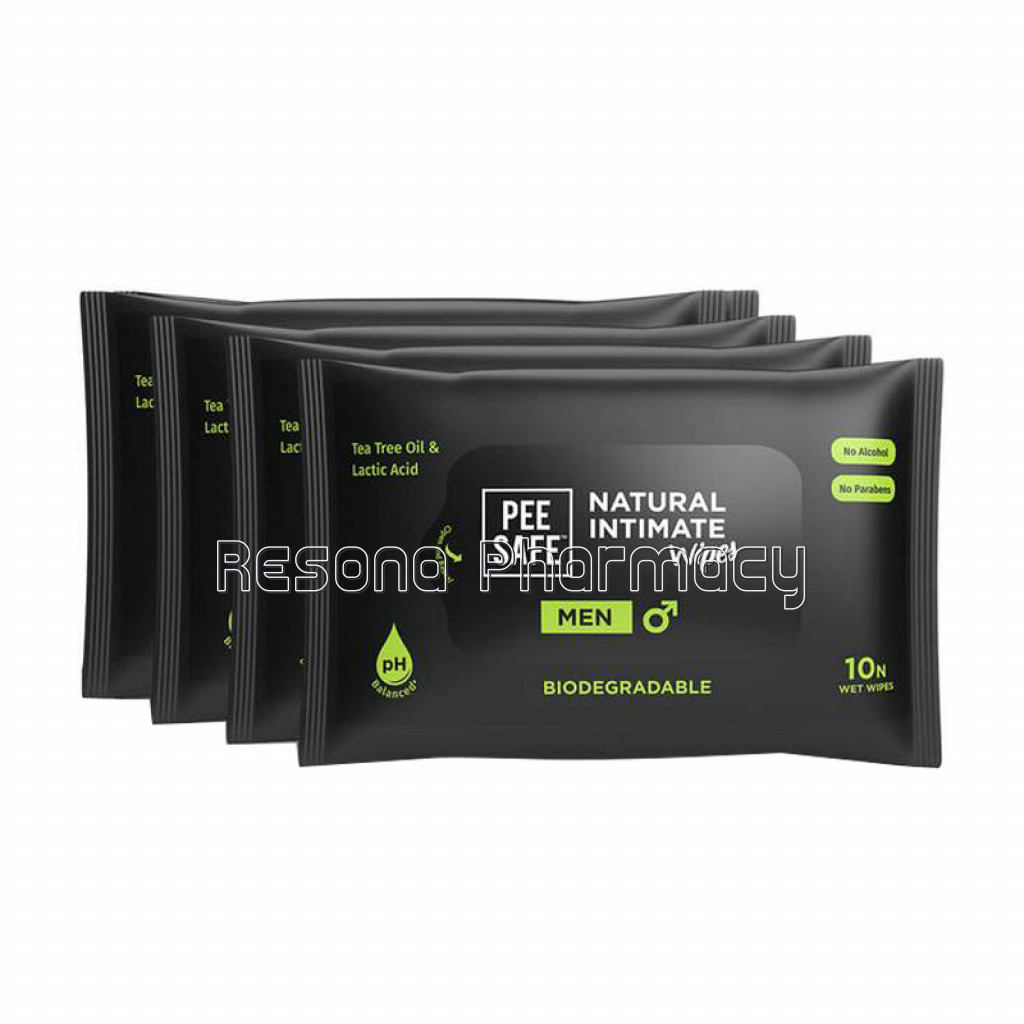 Pee Safe NaNaturalIntimate Wipes For Men (Pack Of 4)