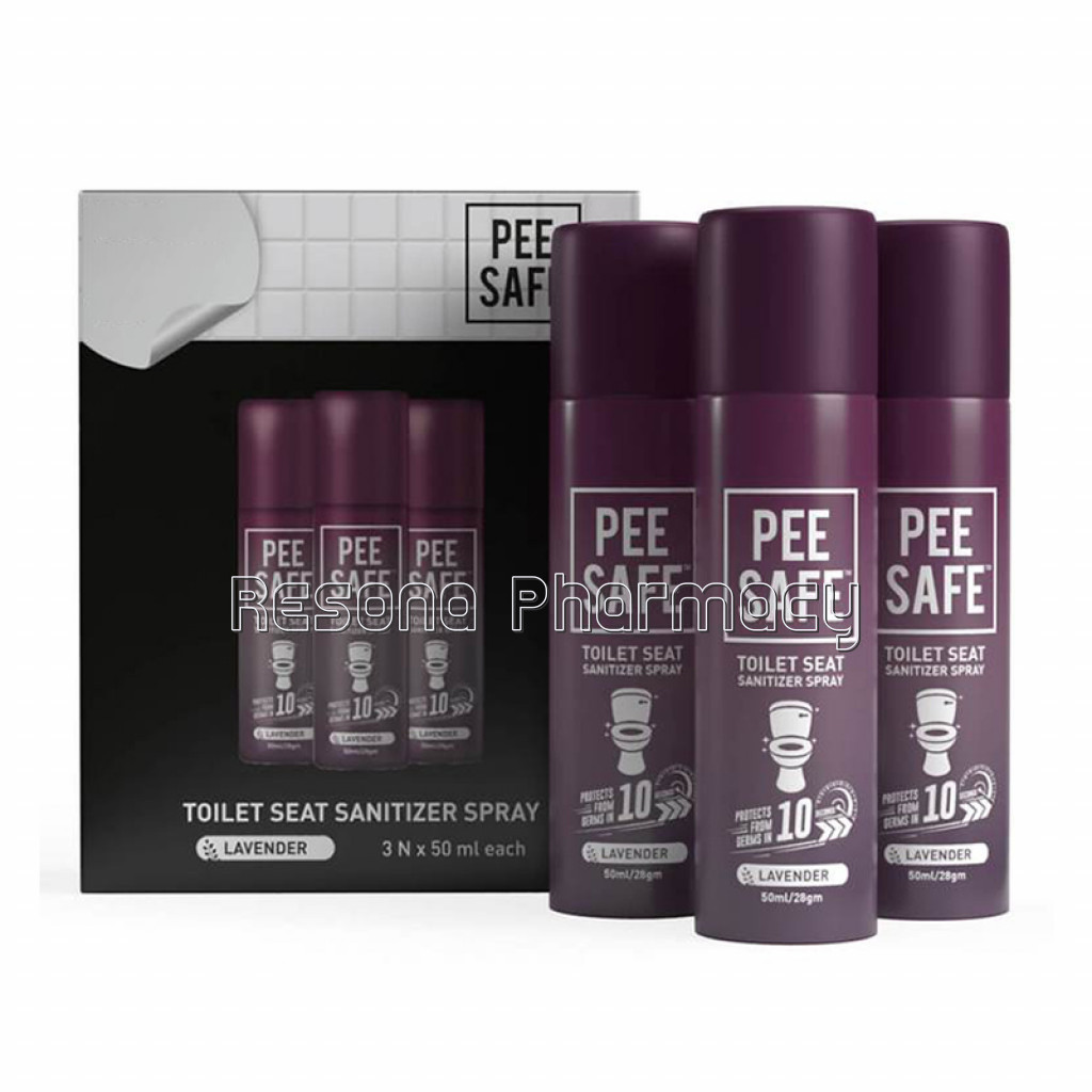 Pee Safe Toilet Seat Sanitizer Spray 50Ml (Lavender)  Pack Of 3