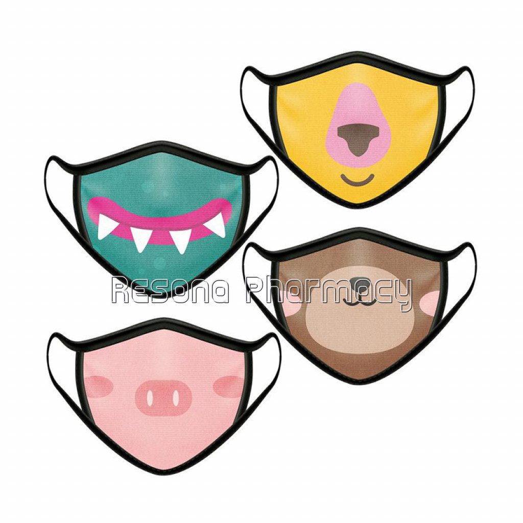 Printed Cloth Mask For Kids   Pack Of 4