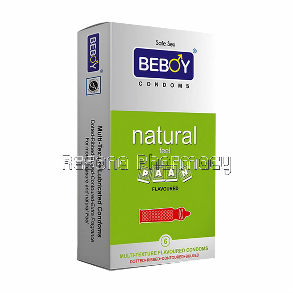 Beboy NaNaturalSense Multi Textured 4 In 1 Condoms 6 Pcs (Paan)