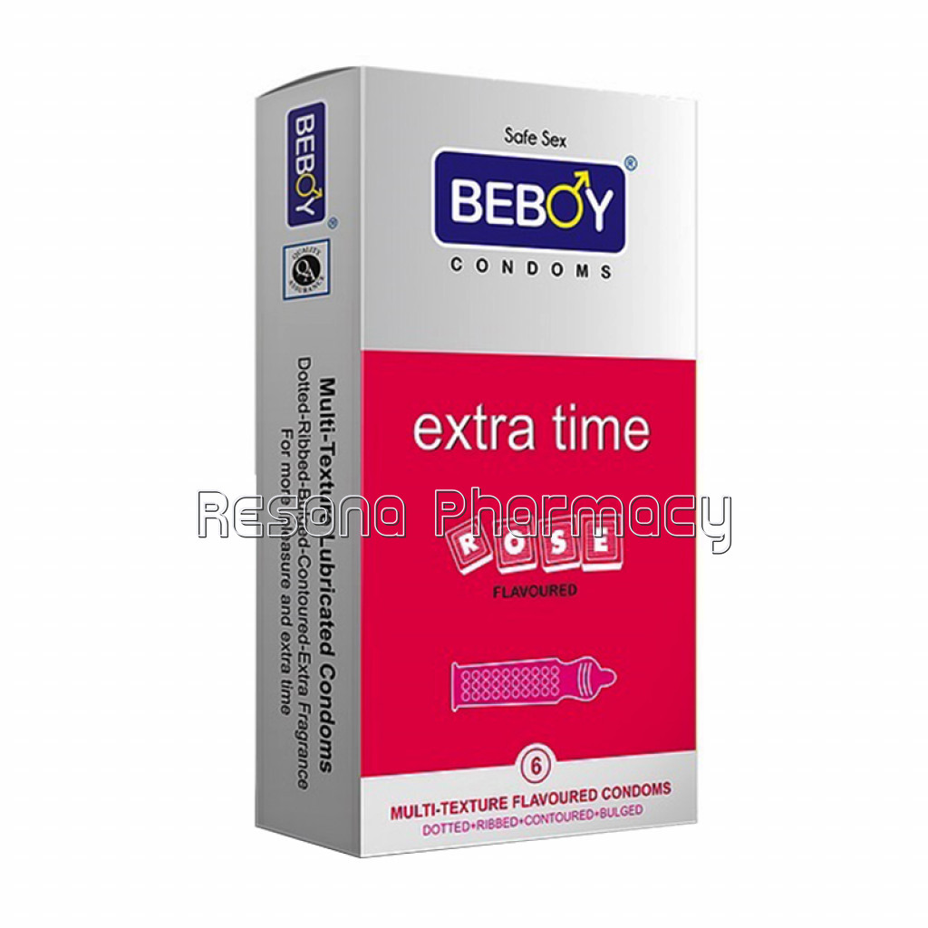 Beboy Extra Time Multi Textured 6 Pcs (Rose, Climax Delay Condoms)