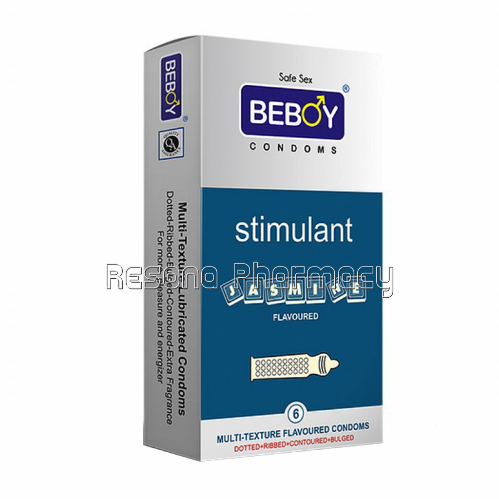 Beboy Stimulant Multi Textured 4 In 1 Condoms 6 Pcs (Jasmine)
