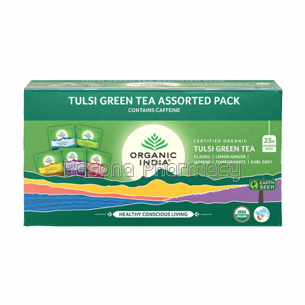 Tulsi Green Tea Assorted 25 Tea Bags , 25N Infusion Bags