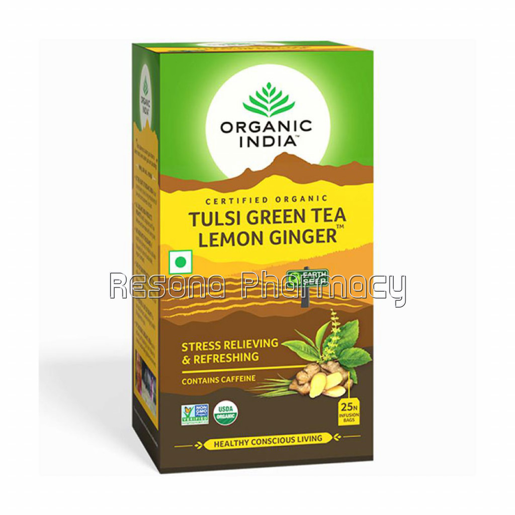 Tulsi Green Tea Lemon Ginger 25 Tea Bags , 25N Infusion Bags