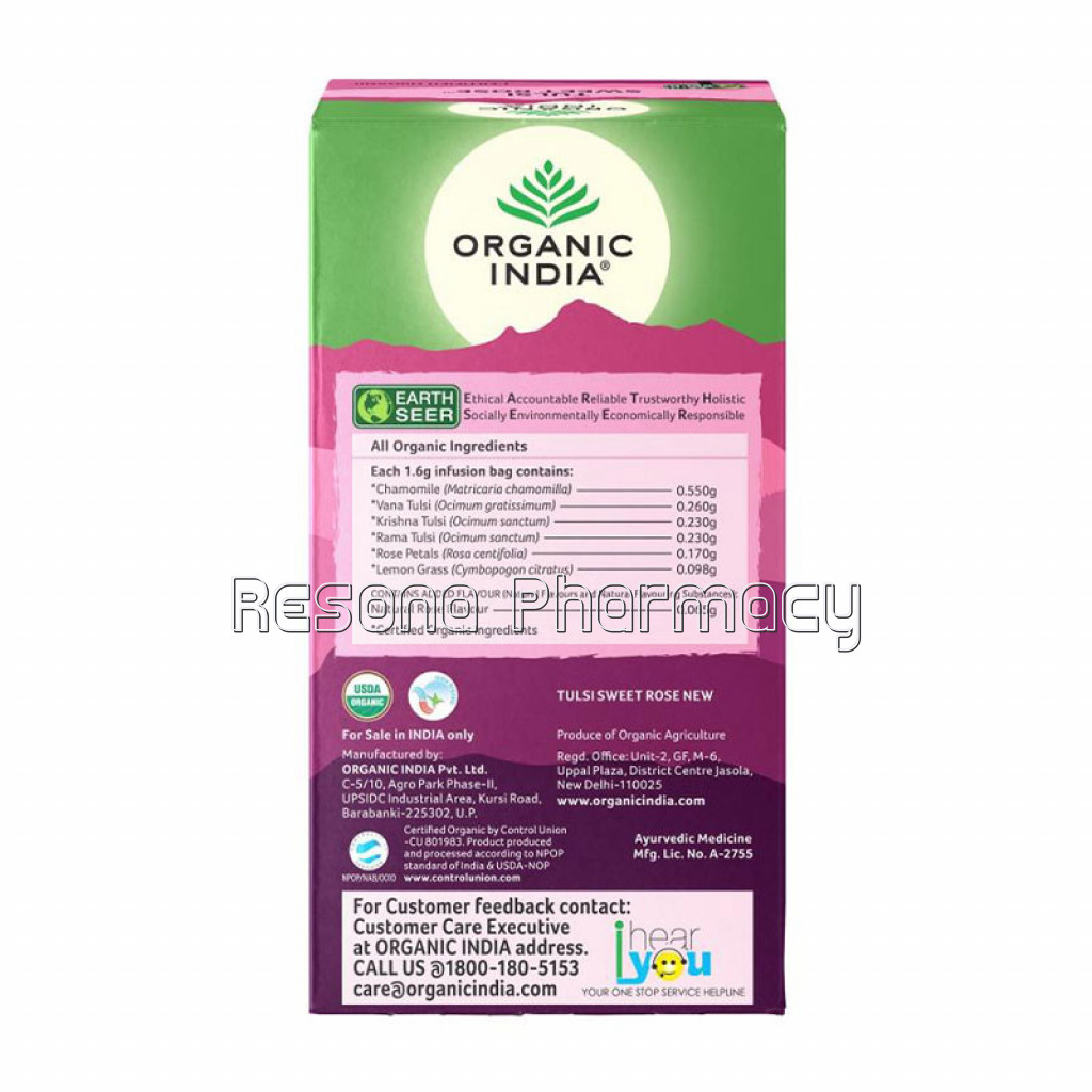 Tulsi Sweet Rose 25 Tea Bags , 25N Infusion Bags