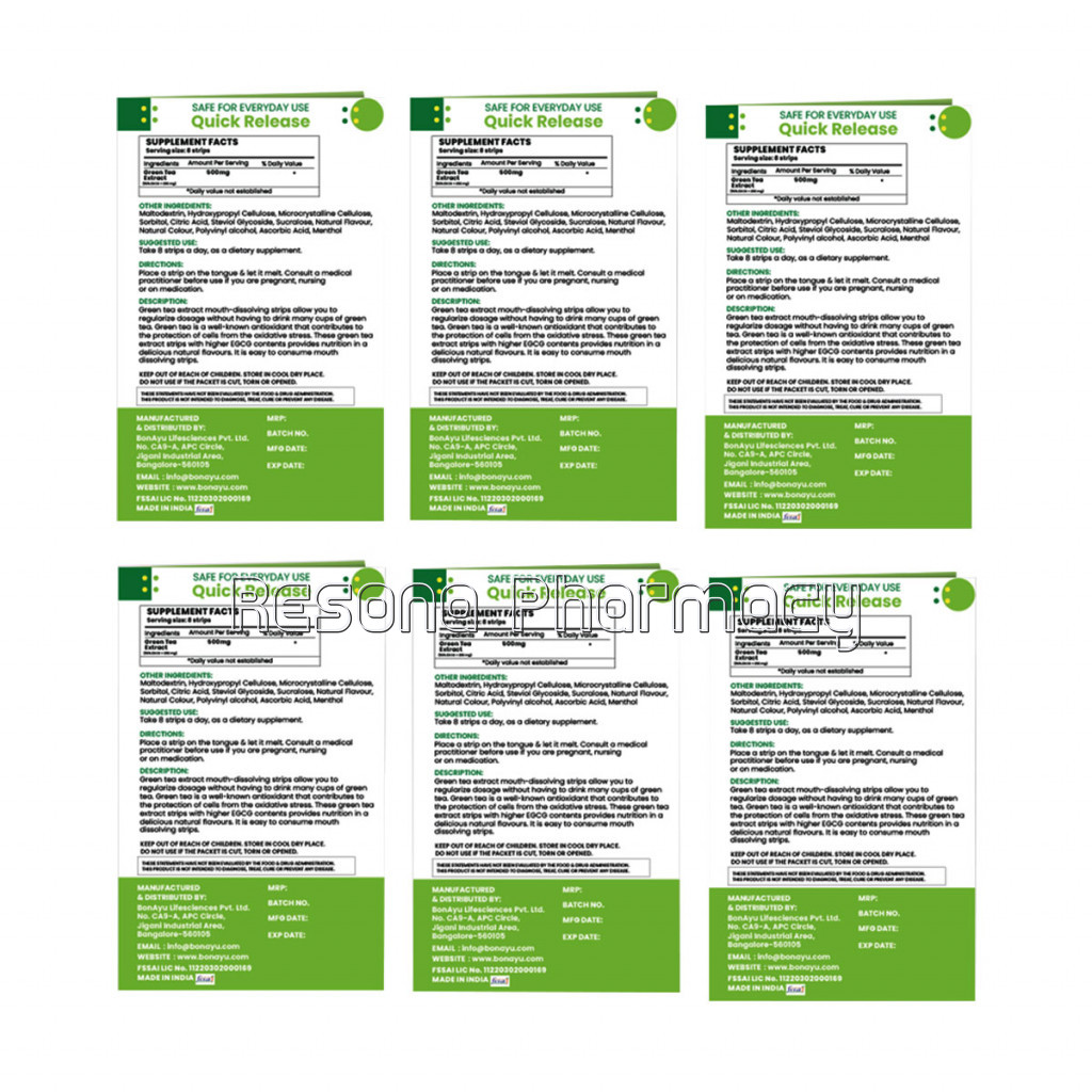 Green Tea Strips | Pack Of 6