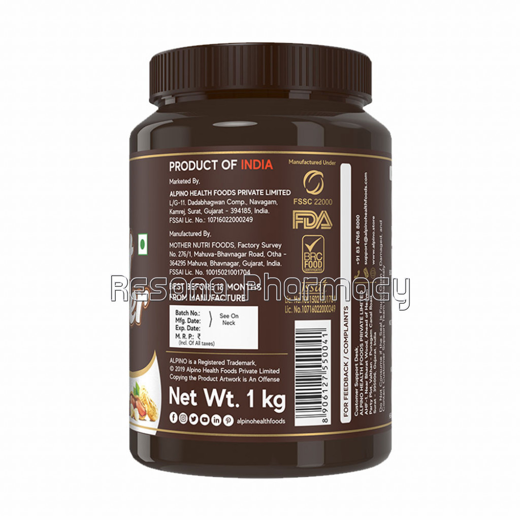 Alpino Chocolate Peanut Butter Smooth 1Kg