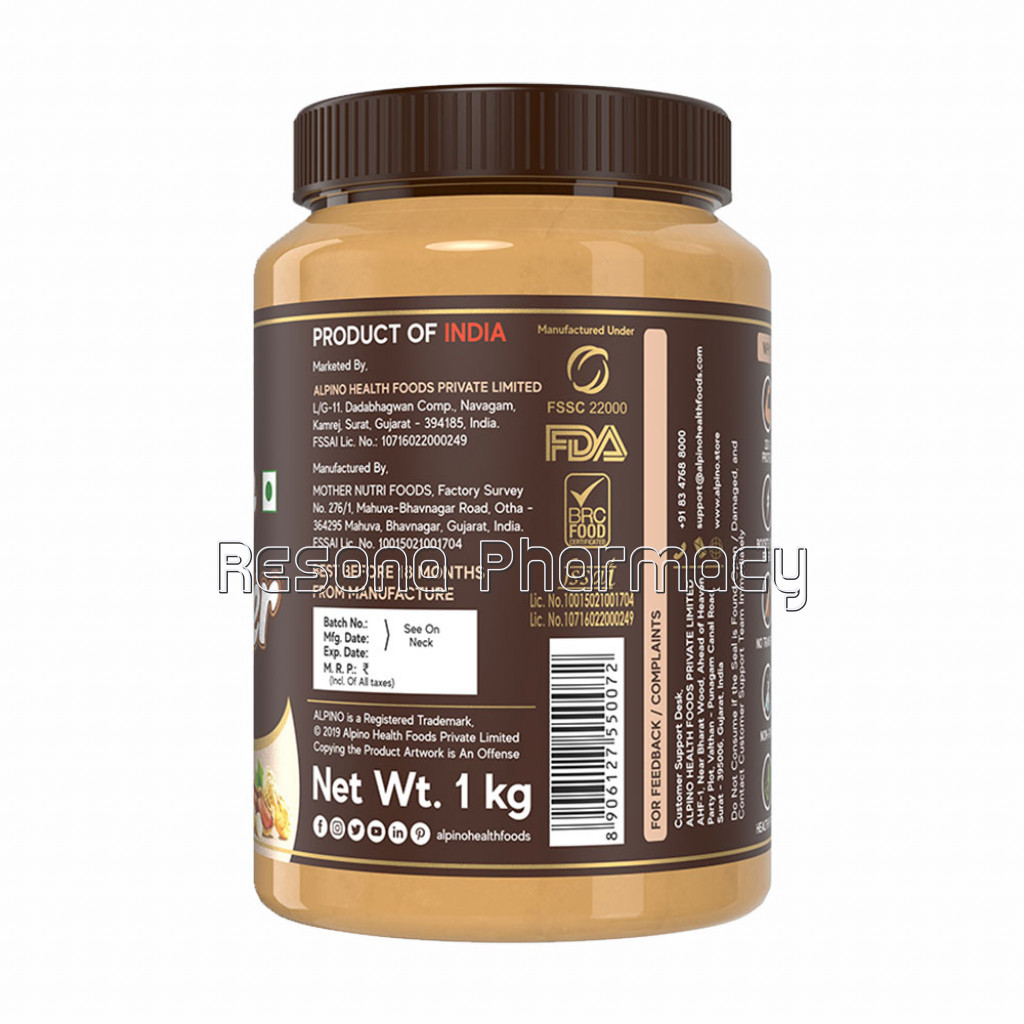 Alpino Coconut Peanut Butter Smooth 1Kg