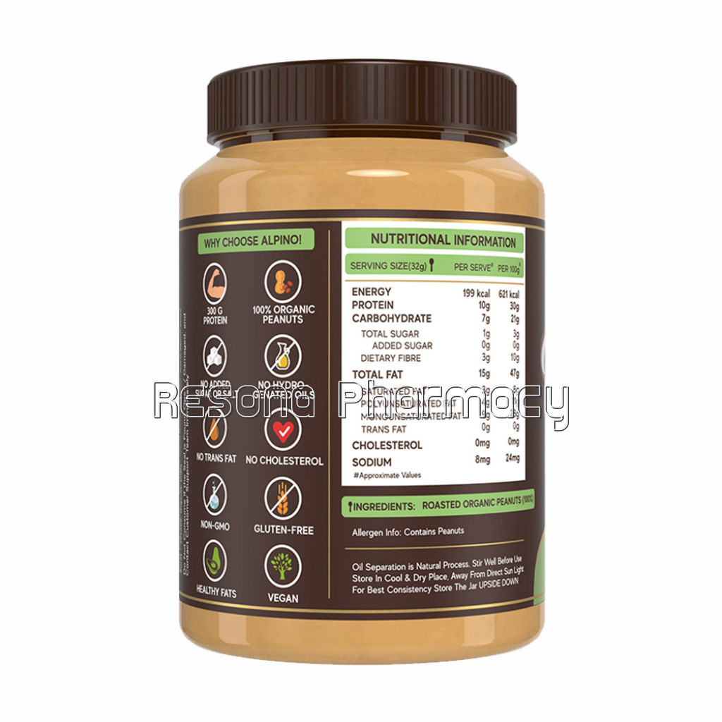 Alpino Organic NaNaturalPeanut Butter Smooth 1Kg