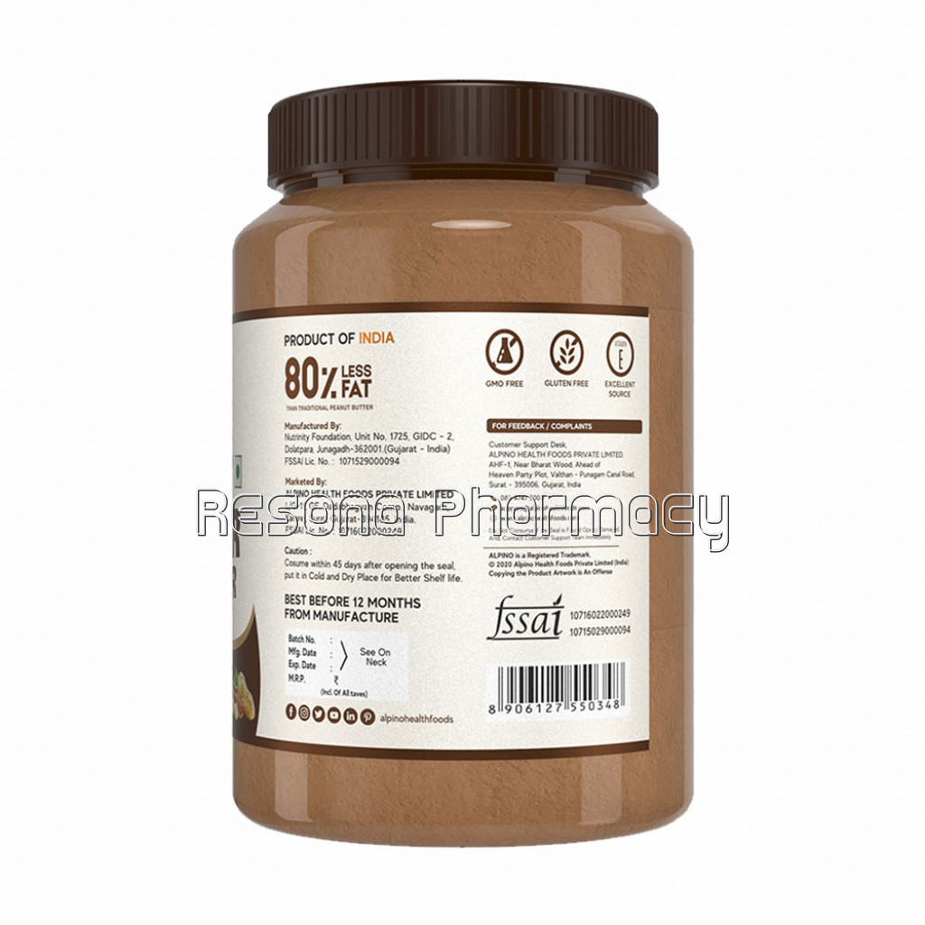 Alpino Peanut Butter Powder Dark Chocolate 400Gm