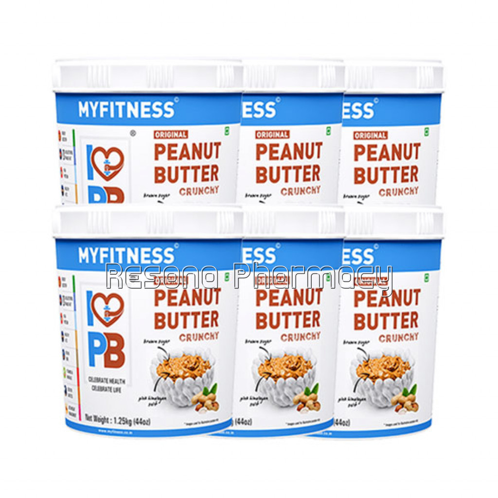 Myfitness Original Peanut Butter: Crunchy 1.25Kg Pack Of 6