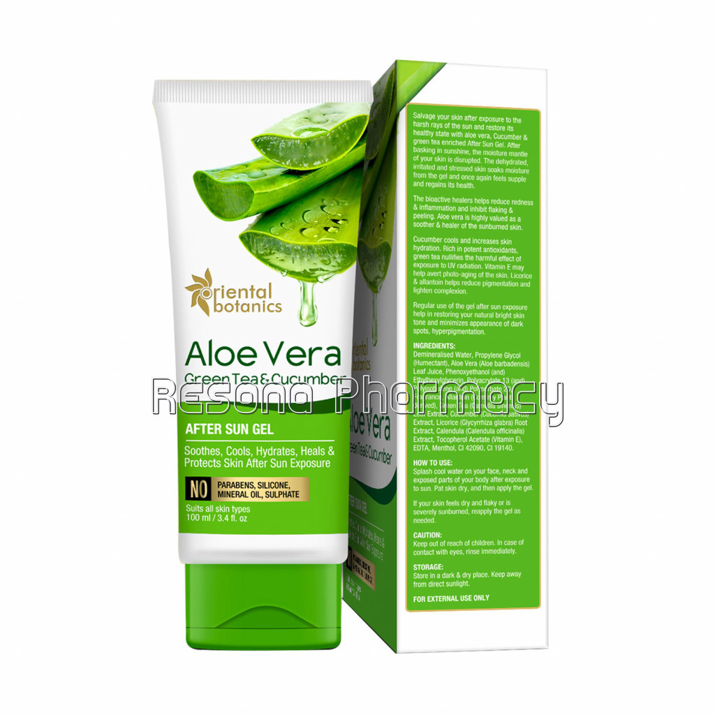 Aloe Vera, Green Tea and Cucumber After Sun Gel, 100Ml
