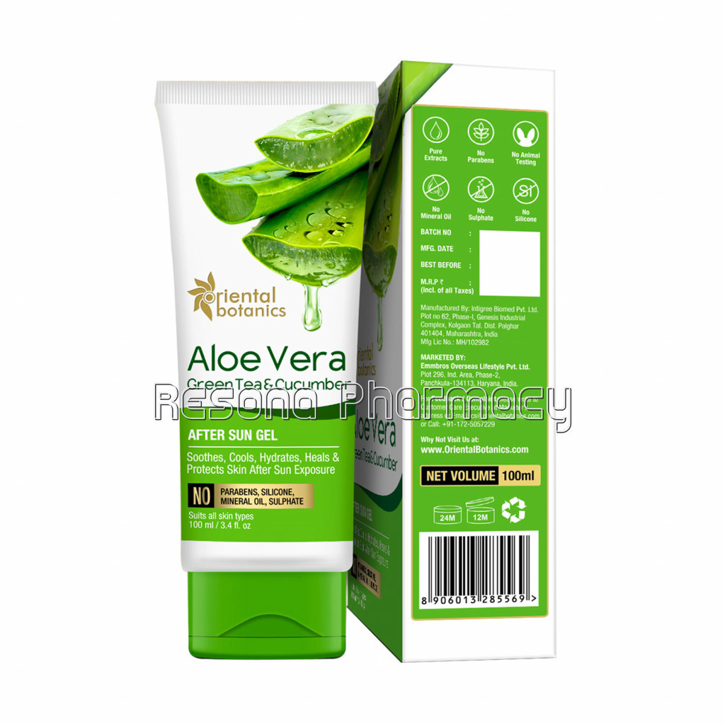 Aloe Vera, Green Tea and Cucumber After Sun Gel, 100Ml