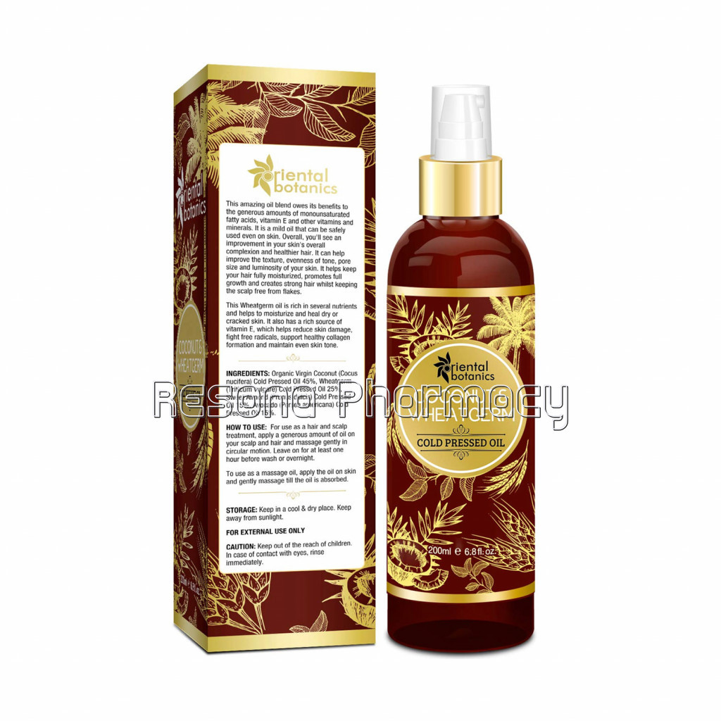 Organic Coconut and Wheat Germ Oil For Hair and Skin, 200Ml