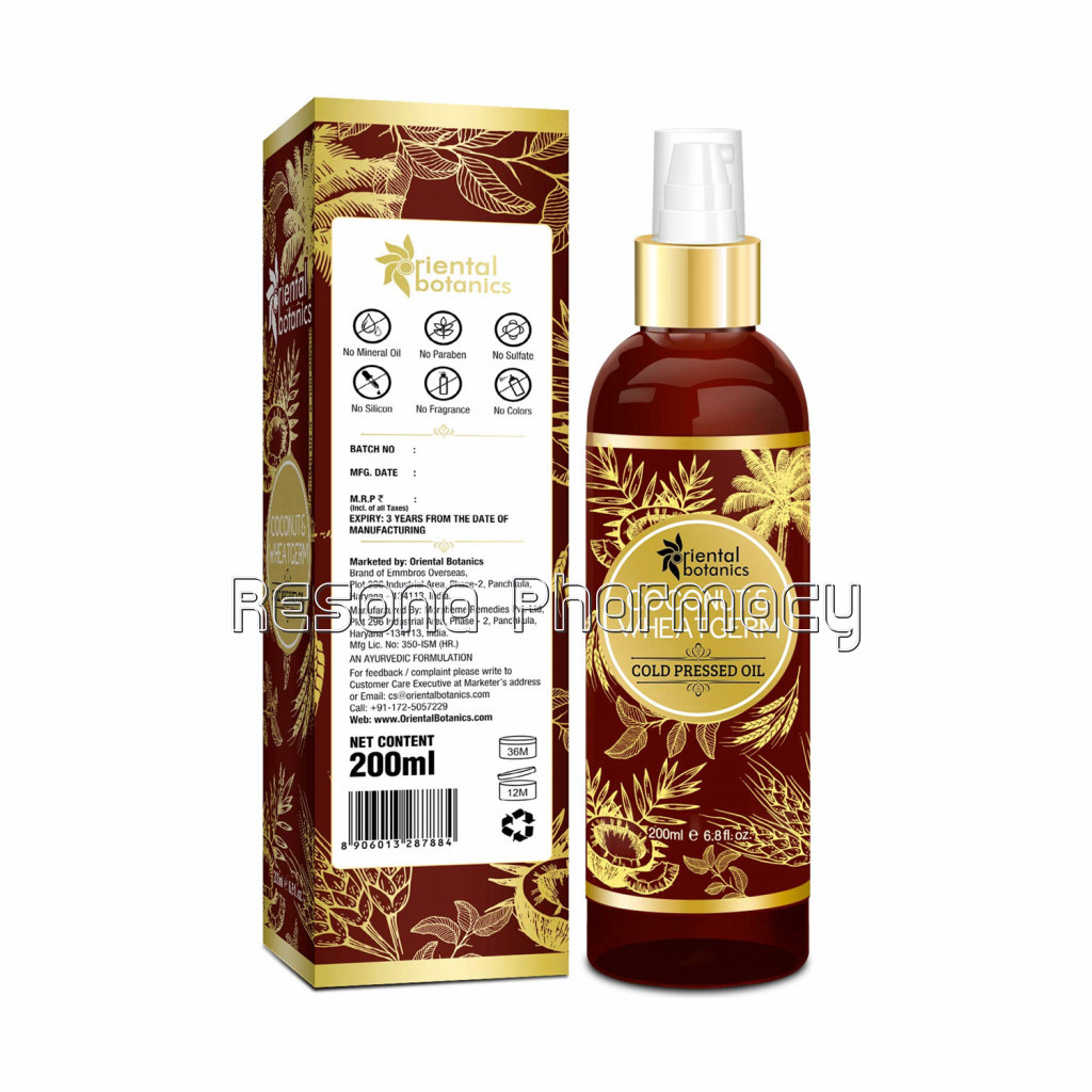 Organic Coconut and Wheat Germ Oil For Hair and Skin, 200Ml