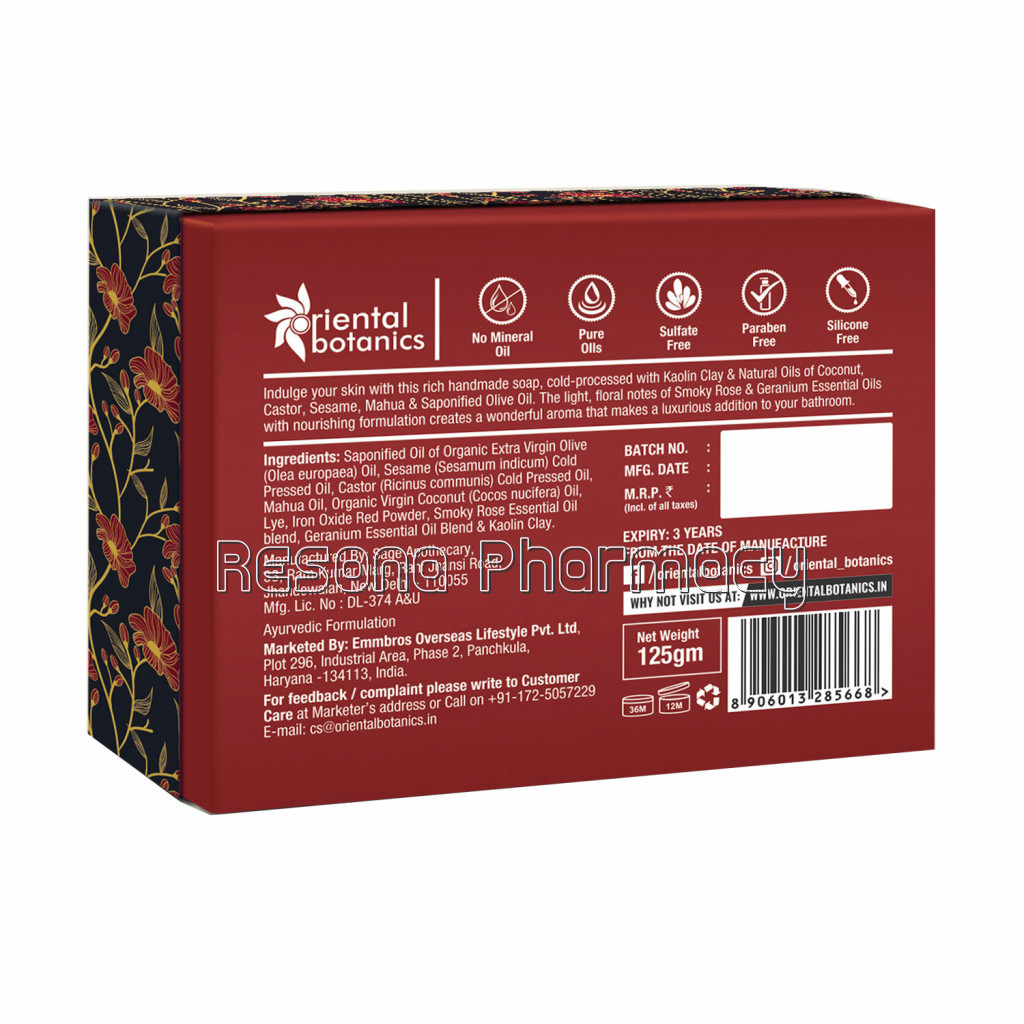 Smoky Rose and Geranium Handmade Luxury Soap 125Gm – Pack Of 3