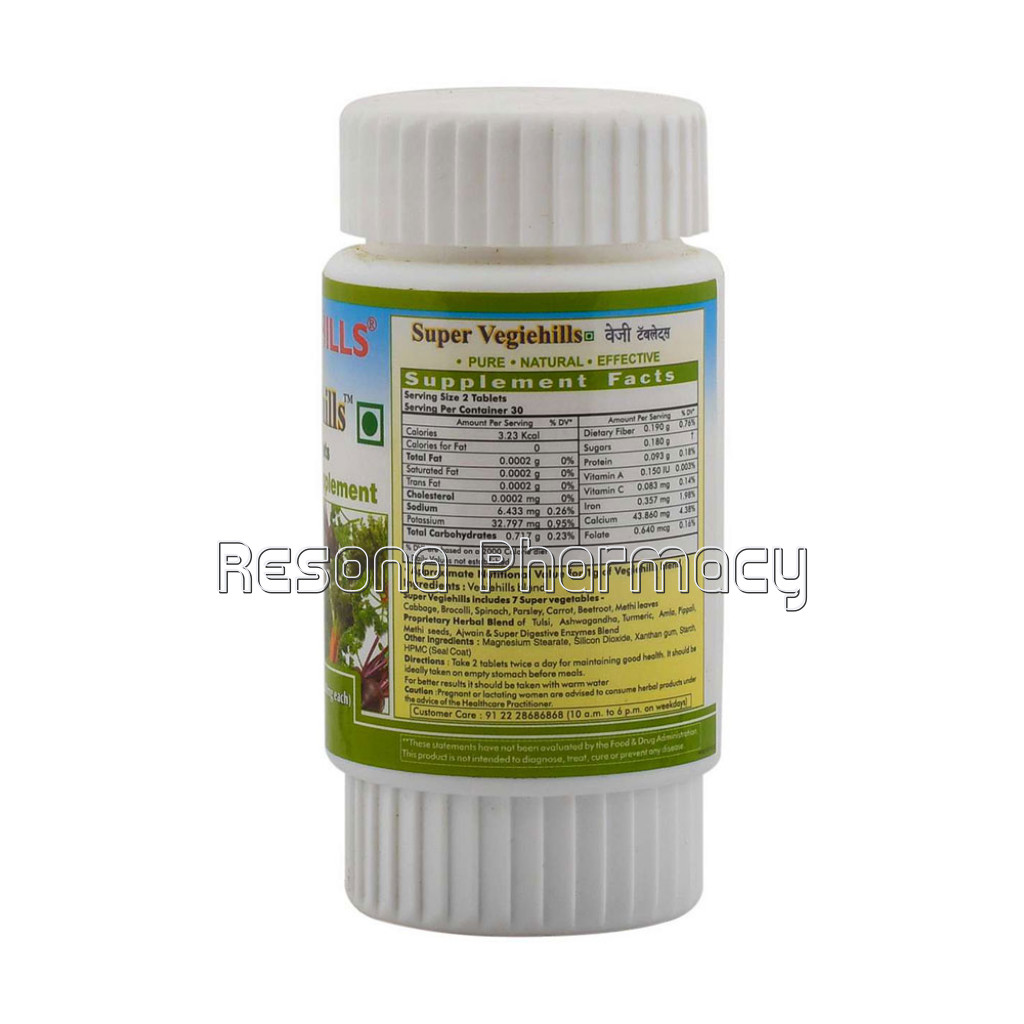Super Vegiehills 60 Tablets – Green Veggie