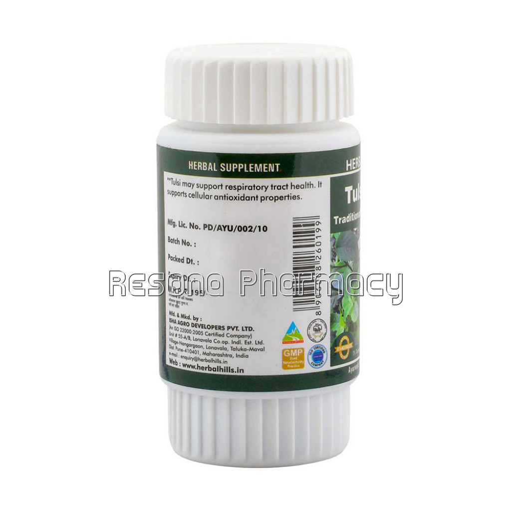Tulsi Capsules – Tulsihills 60 Capsules – Traditional Wellness Herb