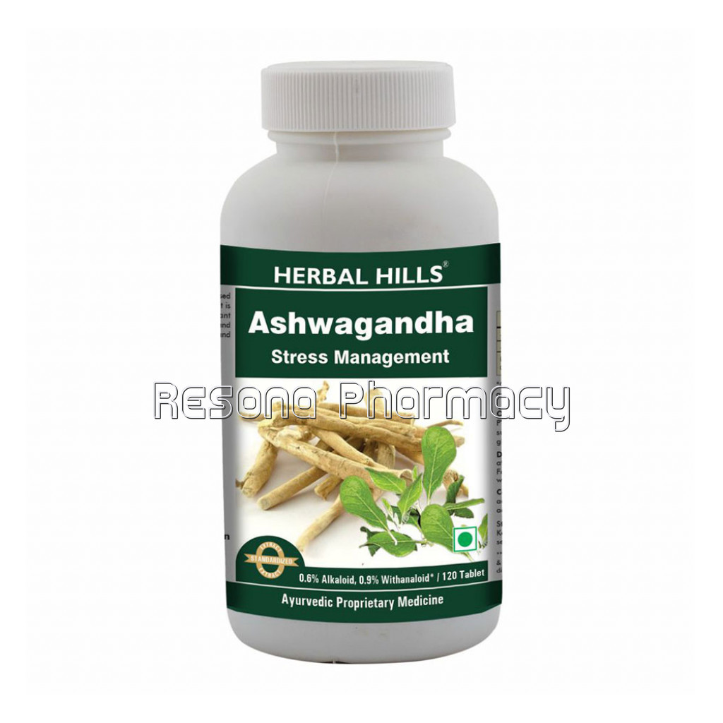 Herbal Hills Ashwagandha 120 Tablets, Stress Relief Supplement, Strength and Mood Enhancer, Immunity Support