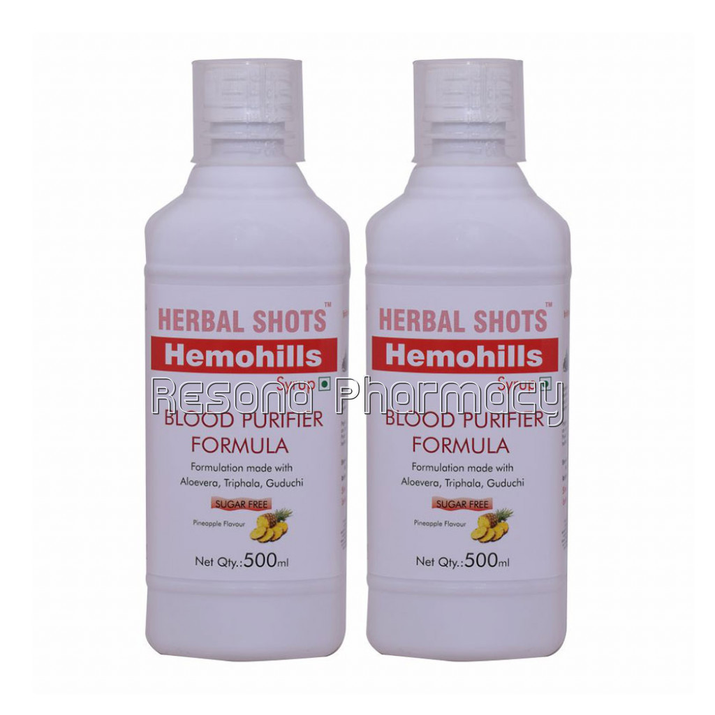 Ayurvedic Blood Purifier Syrup – Hemohills Herbal Shots 500Ml (Pack Of 2)