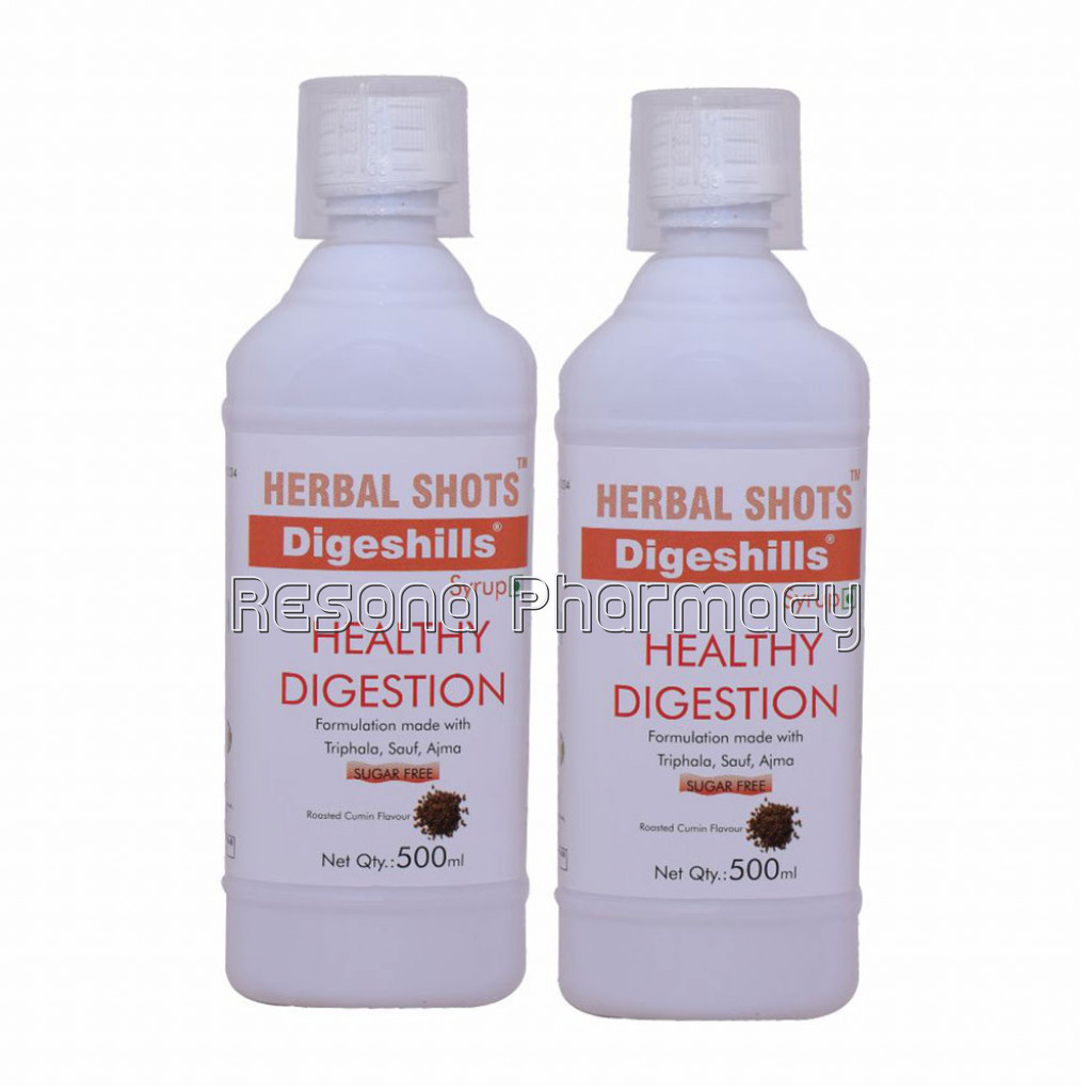 Ayurvedic Digestive Syrup – Healthy Digestion Syrup – Digeshills Herbal Shots 500Ml (Pack Of 2)