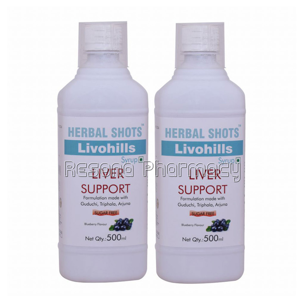 Ayurvedic Liver Tonic – Liver Support Syrup – Livohills Herbal Shots 500Ml (Pack Of 2)