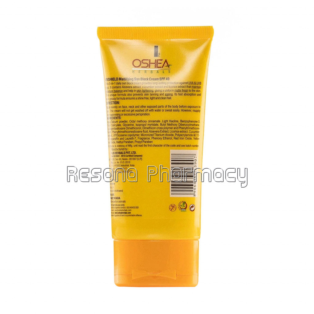 Uvshield Mattifying Sun Block Cream Spf 40   120 Gm