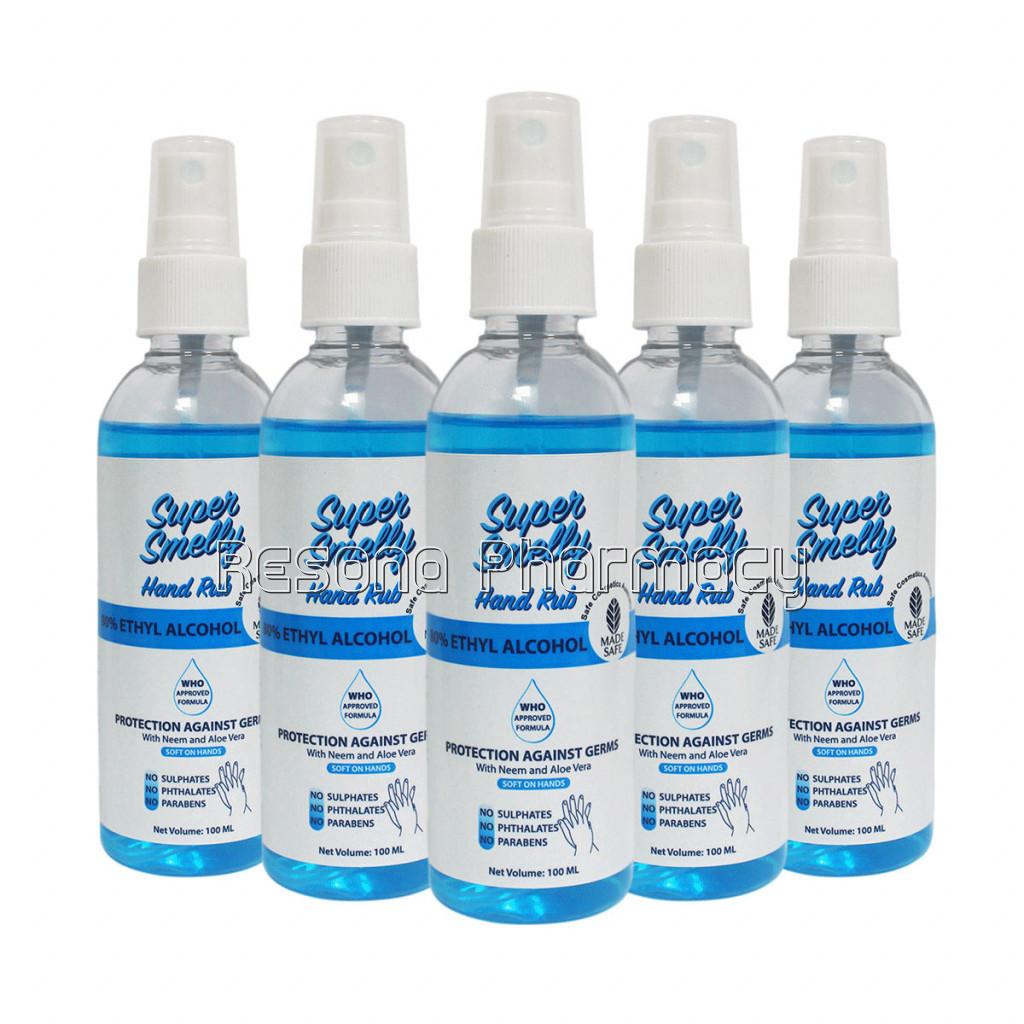 Super Smelly Hand Sanitizer Spray, 100Ml (Pack Of 5)