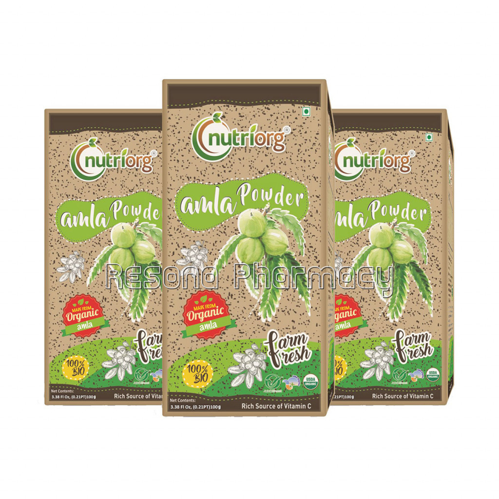 Nutriorg Certified Organic Amla Powder 100 Gm (Pack Of 3)