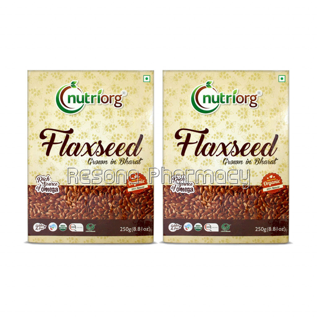 Nutriorg Certified Organic Flaxseed Raw 250G (Pack Of 2)