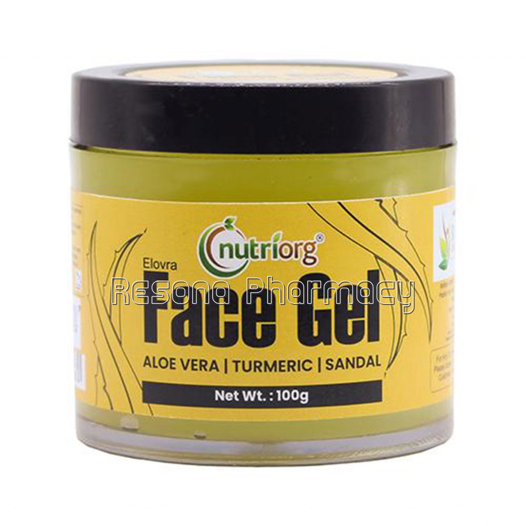 Nutriorg Elovra Face Gel Aloevera With Turmeric and Sandal 100G ( Pack Of 2)