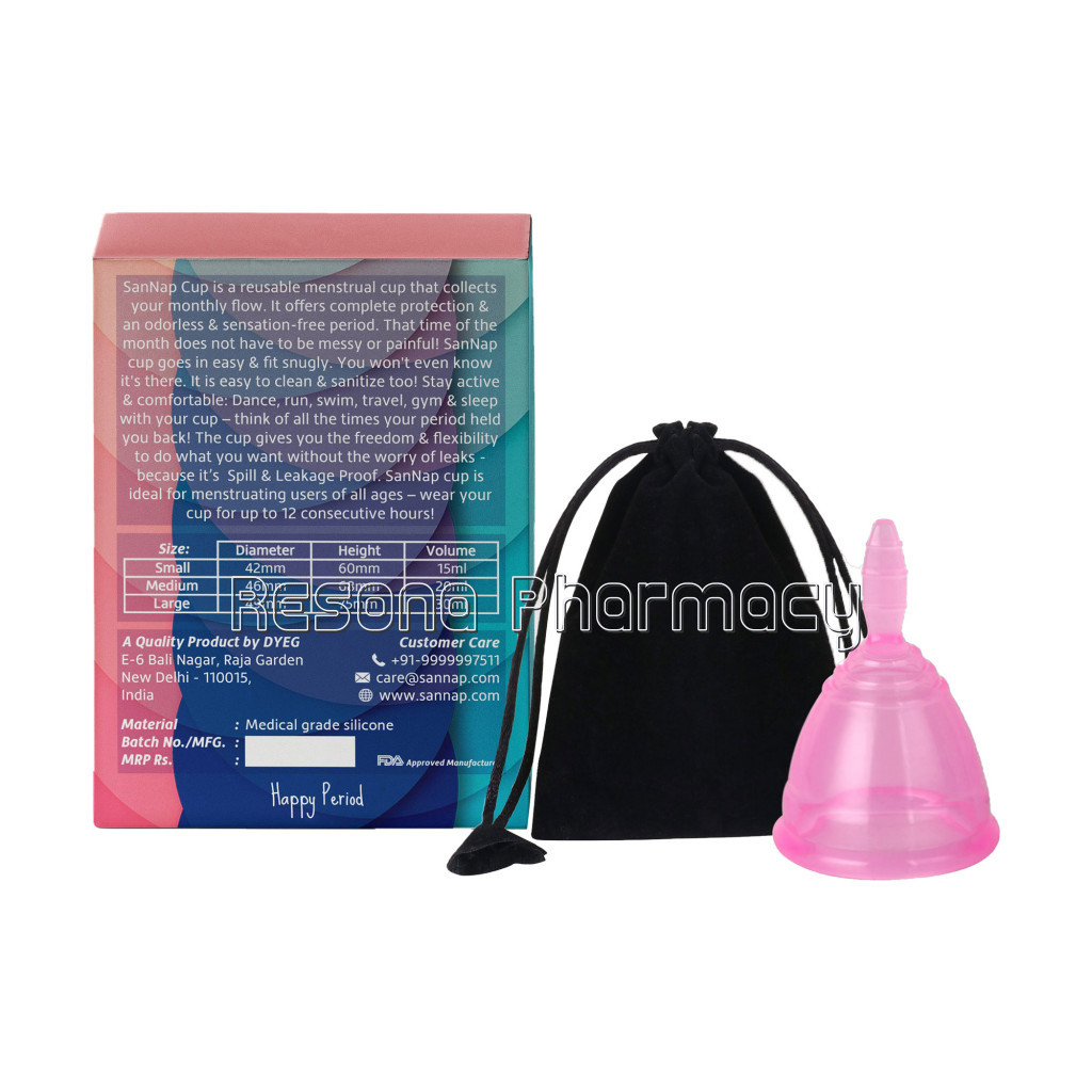 Sannap Menstrual Cup For Women (Small Size, 15Ml), Fda Approved With Storage Pouch – 12 Hours Leak Proof Protection. Period With No Rashes, Leakage Or Odour