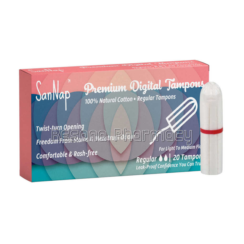 Sannap Premium Digital Regular Tampons (Heavy Flow, 20 Pieces)