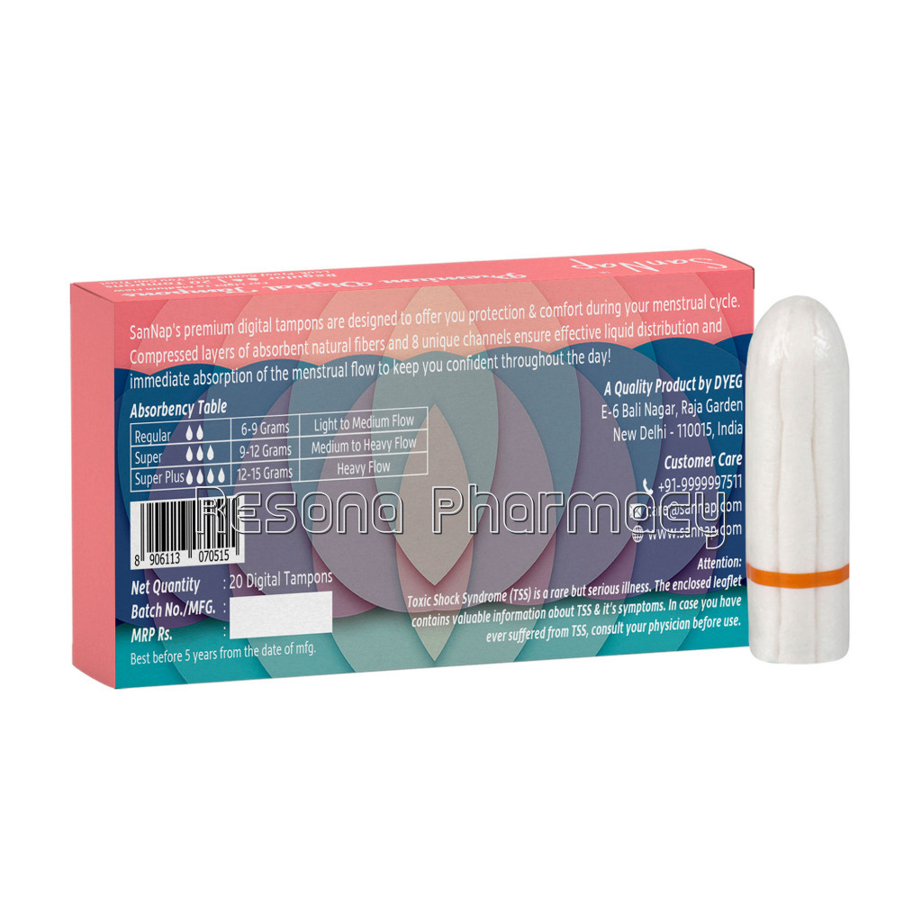 Sannap Premium Digital Super Plus Tampons (Heavy Flow, 20 Pieces)