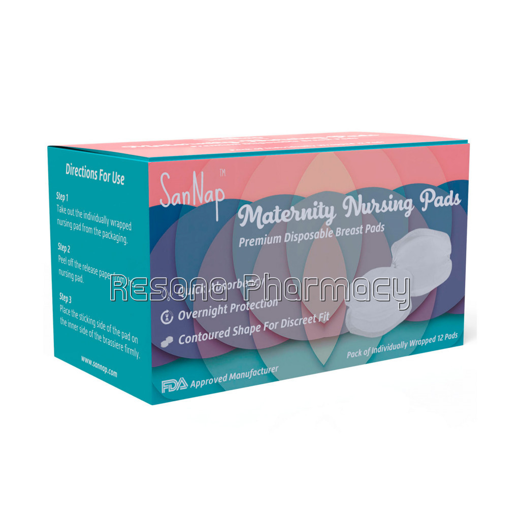 Sannap Disposable Breast Pads – Maternity Nursing Pads, Thin And Super Absorbent (12)