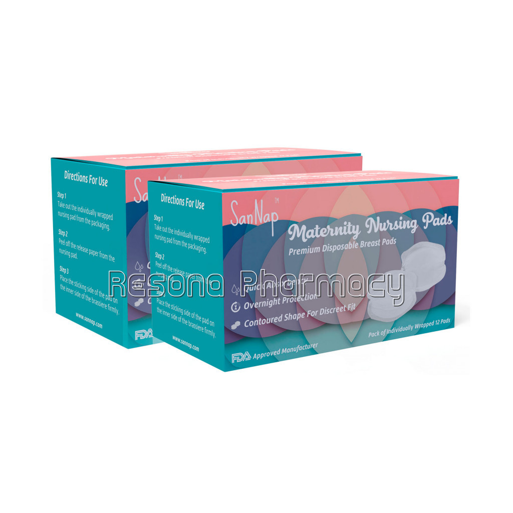 Sannap Disposable Breast Pads – Maternity Nursing Pads, Thin And Super Absorbent (12) (Pack Of 2)