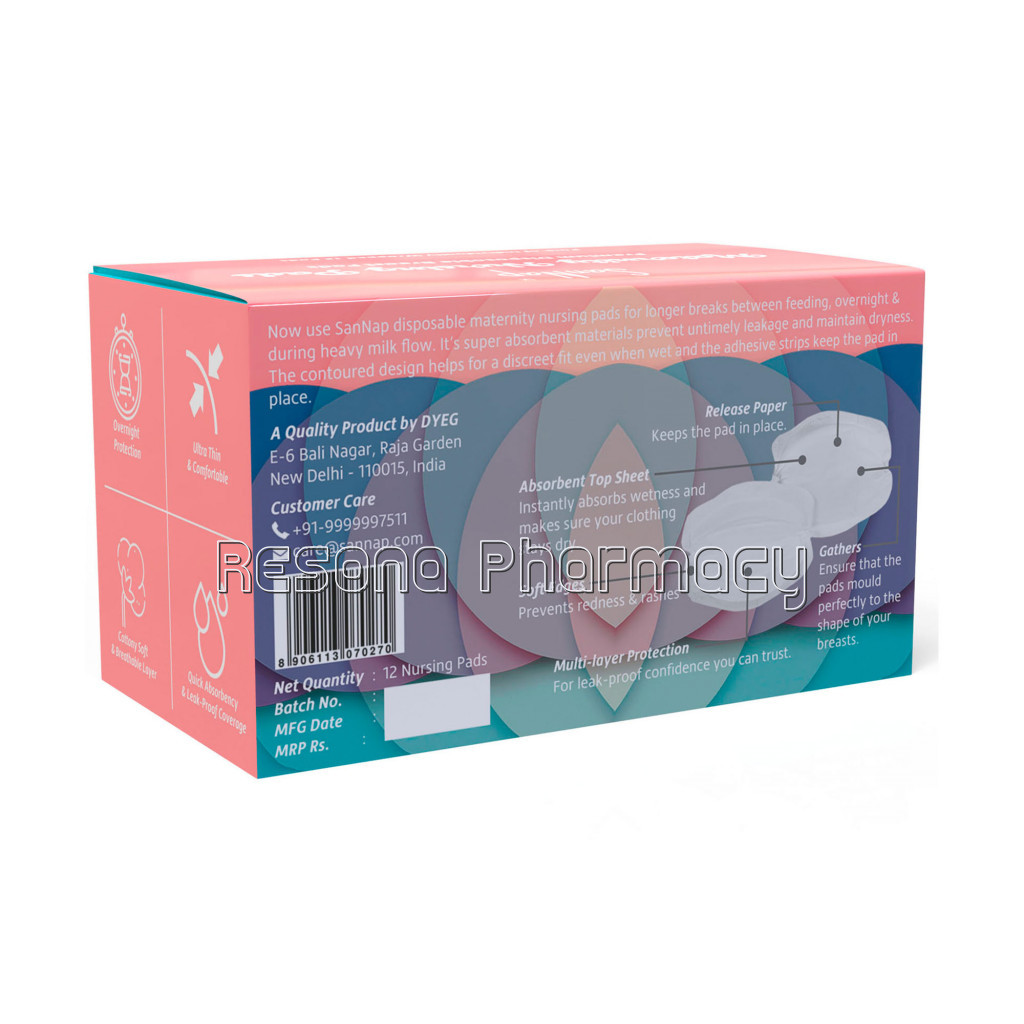 Sannap Disposable Breast Pads – Maternity Nursing Pads, Thin And Super Absorbent (12) (Pack Of 3)