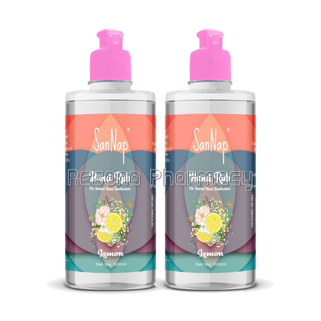 Sannap 70% Ipa (Alcohol Based) Instant Hand Sanitizer For Virus And Germ Protection, Lemon, (Pack Of 500Ml X 2)