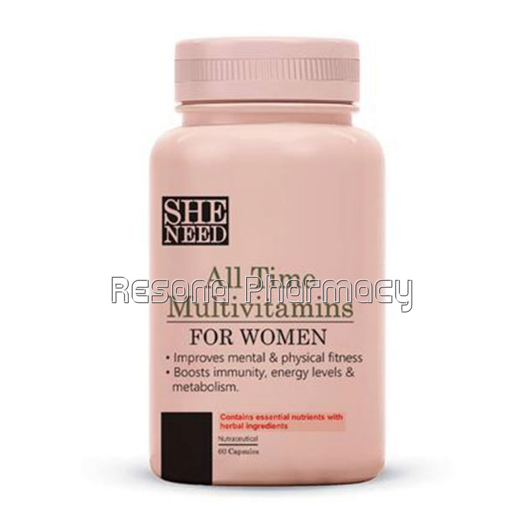 Sheneed All Time Multivitamins and Multiminerals For Girls and Women For Everyday Nutrition and Energy – 60 Tablets