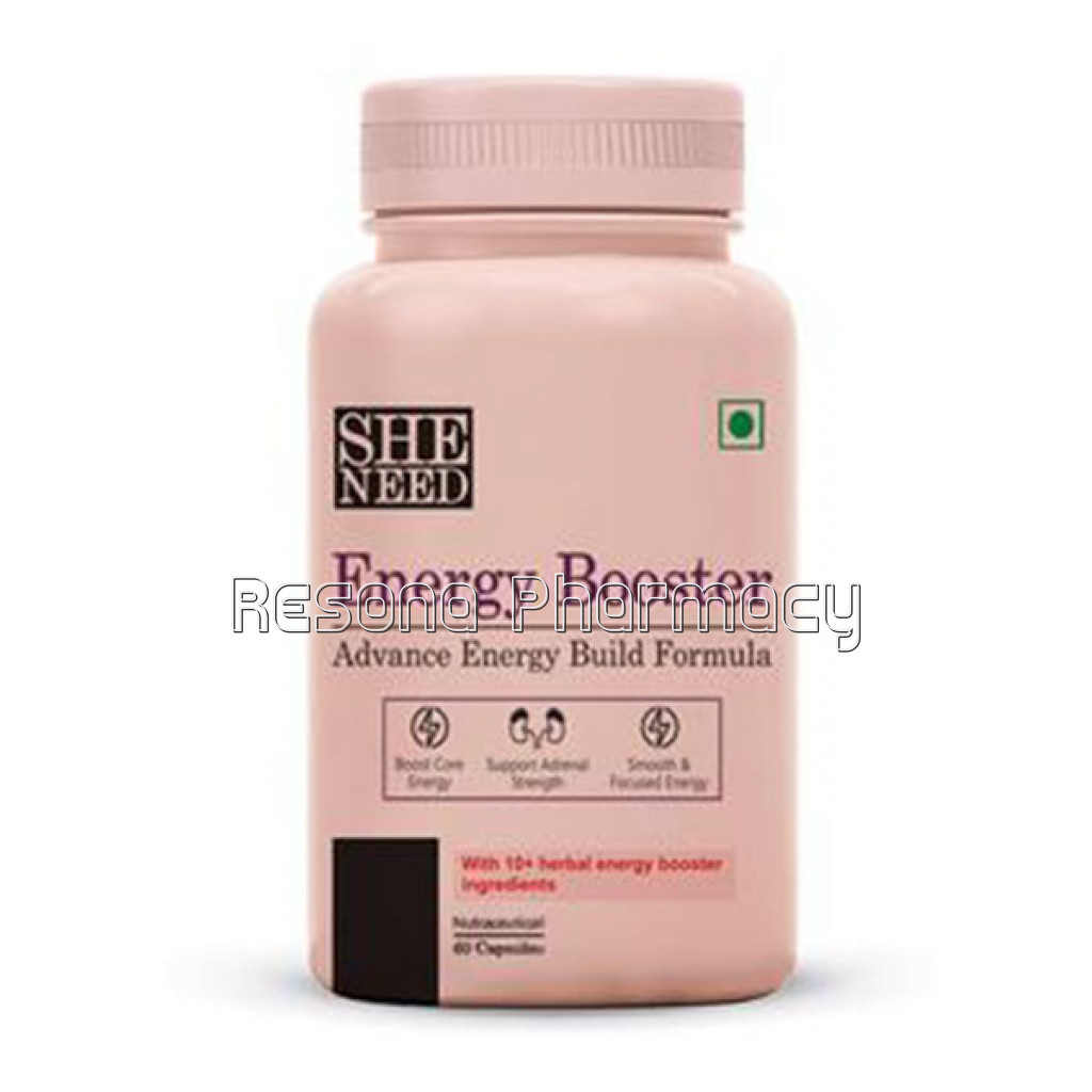 Sheneed Energy Booster With Advance Energy Build Formula For Sports With Ashwagandha, Vit C, Ginseng Extract For Men and Women, Vegan   60 Capsules